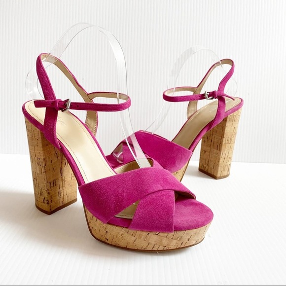 Botkier Shoes - Botkier Women’s Plateau Cork Platform High Heel Sandal Azalea Pink Size 10 New